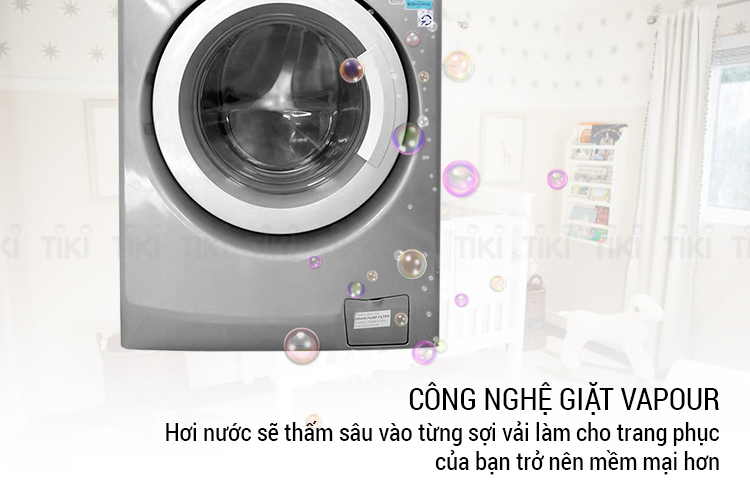 Máy Giặt Cửa Ngang Inverter Electrolux EWF12853S (8.0 Kg) - Xám Bạc - Hàng Chính Hãng