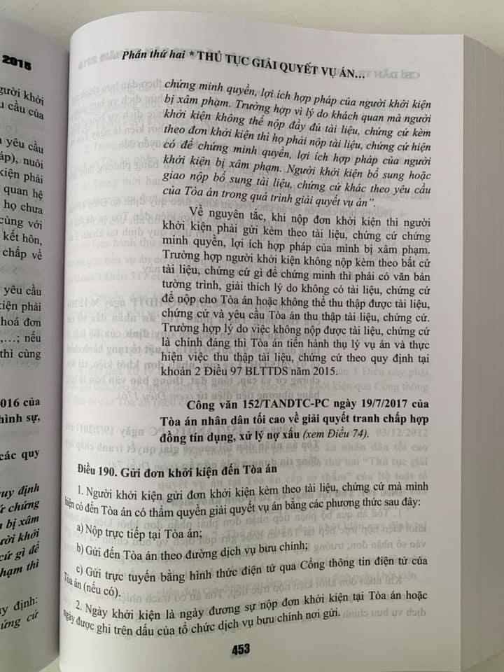 Chỉ Dẫn Tra Cứu, Áp Dụng Bộ Luật Tố Tụng Dân Sự Năm 2015 (Tái bản lần thứ nhất có sửa đổi, bổ sung) - Bản in năm 2022