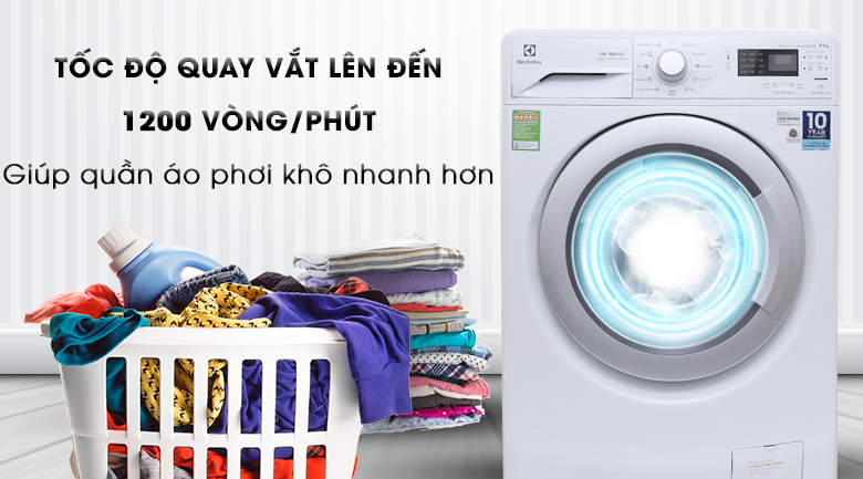 Máy Giặt Cửa Ngang Inverter Electrolux EWF12942 (9kg) - Trắng