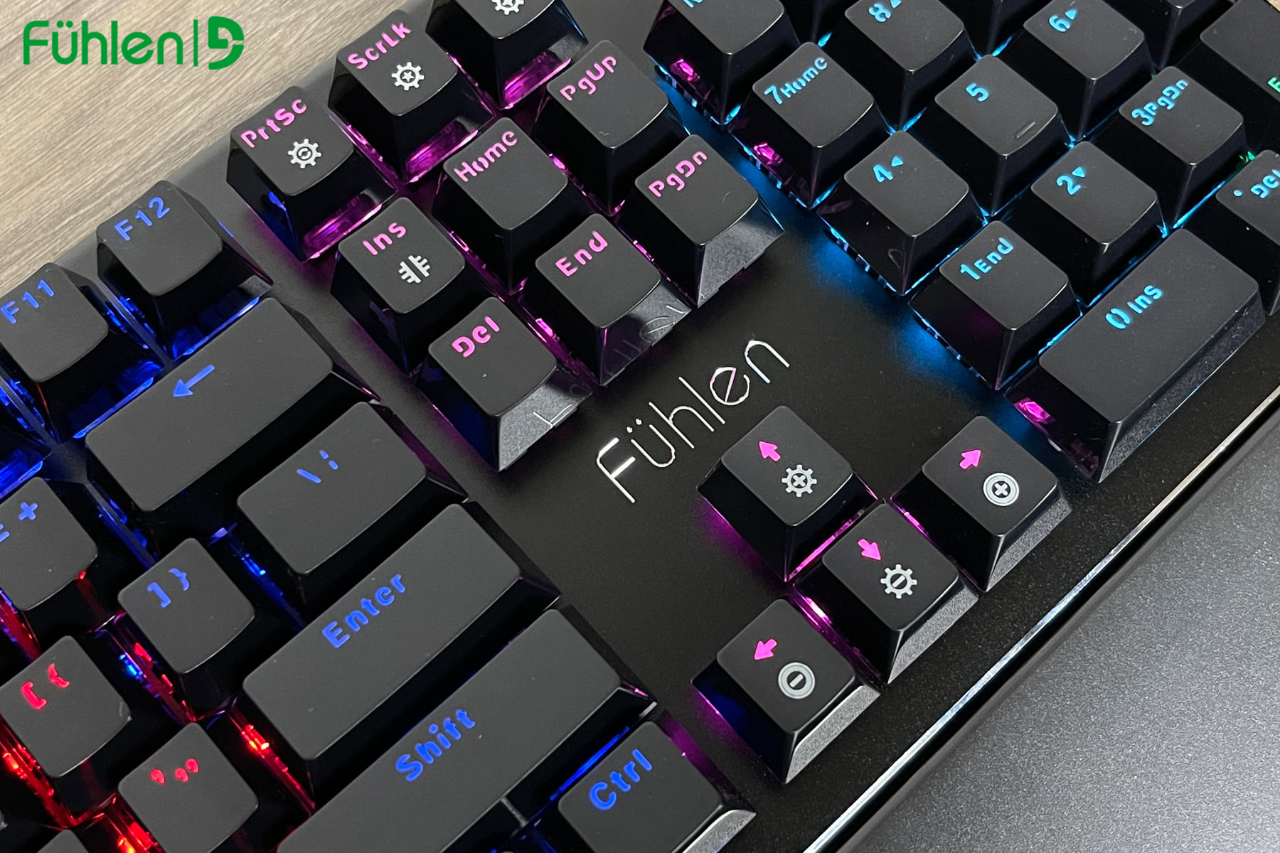 Bàn phím cơ Blue switch Fuhlen D (Destroyer), Phím Gaming Led RGB 7 màu RAINBOW- Hàng chính hãng