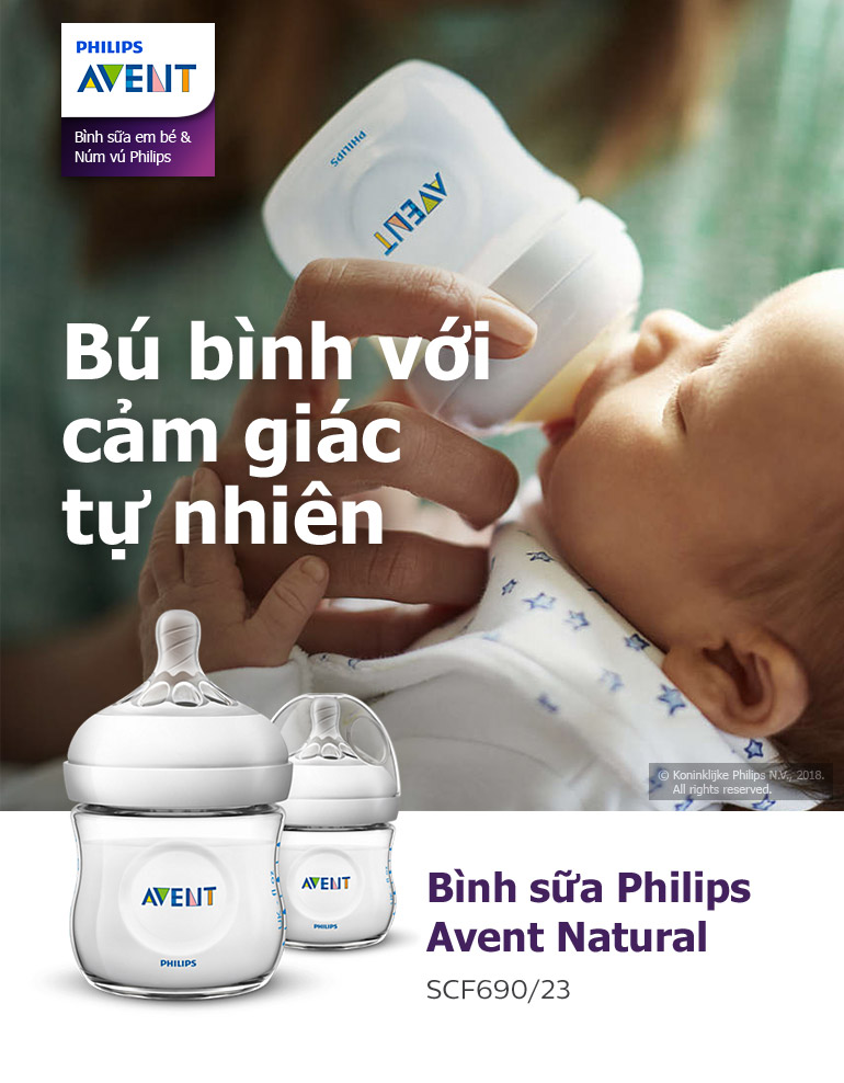 Bộ 2 Bình Sữa Bằng Nhựa Không Có BPA Tự Nhiên Philips Avent SCF690/23 (125ml x 2)