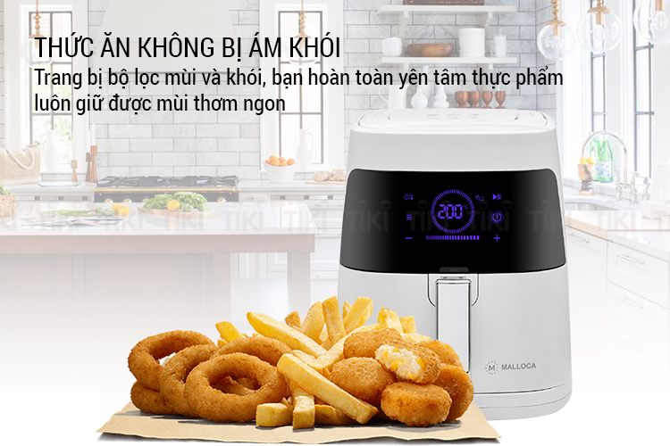 Nồi Chiên Không Dầu Malloca MAF-7515 (Ver 2019) (2.5 Lít) - Trắng - Hàng Chính Hãng