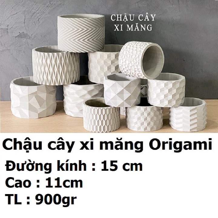 Chậu cây để bàn làm việc văn phòng, OnionDecor 15x11cm, Chậu Xi Măng Trụ Tròn Họa Tiết Vintage trồng sen đá, xương rồng, cây cảnh mini cement pots