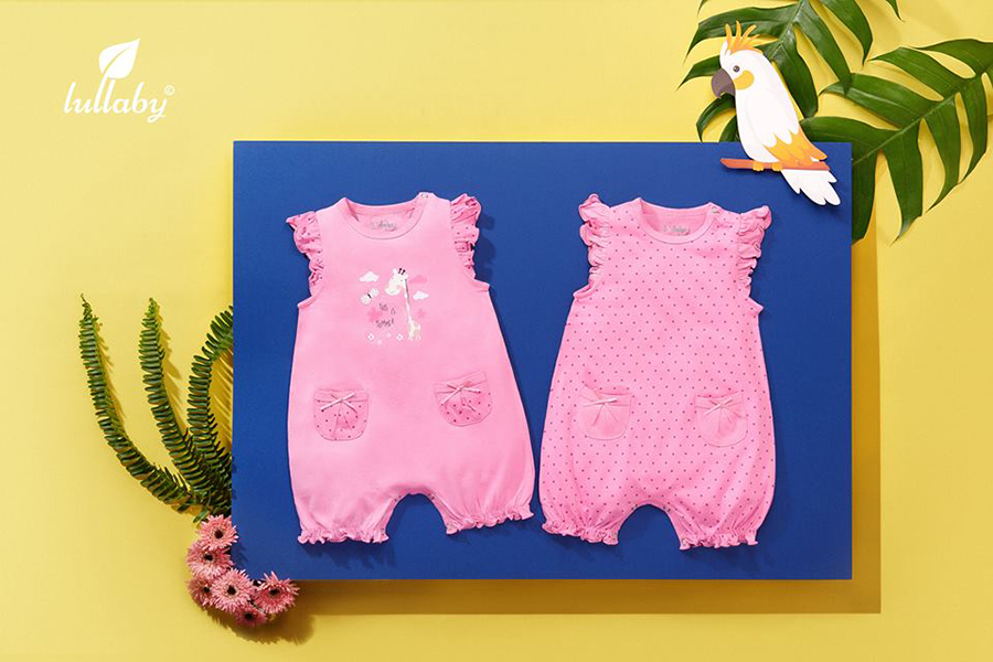 Bộ 2 Áo Liền Quần Romber Bé Gái LullabyBaby NH14-15 – Hồng