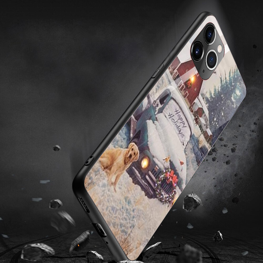 Ốp kính cường lực cho điện thoại iPhone 11 Pro Max Pro Max Pro Max - giáng sinh đầm ấm MS GSDA007
