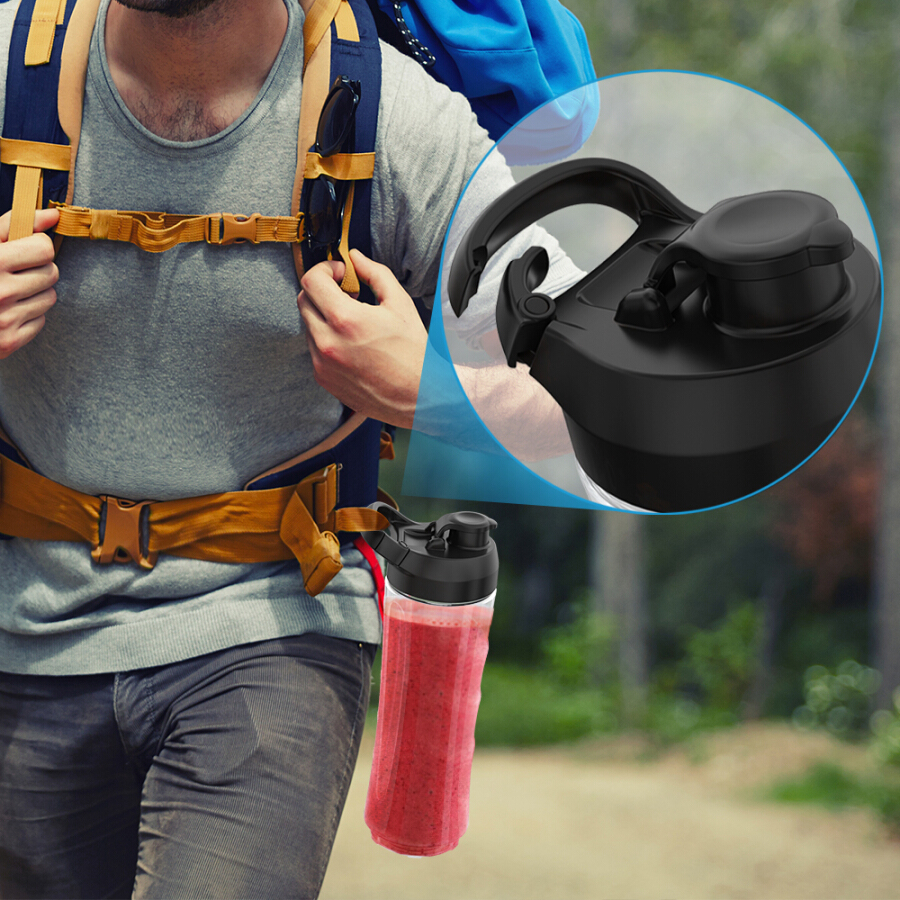 Homgeek Mini 350W Fruit and Vegetable Single Serve Juice Extractor Personal Smoothie Blender Detachable Food Processor Vegetable F