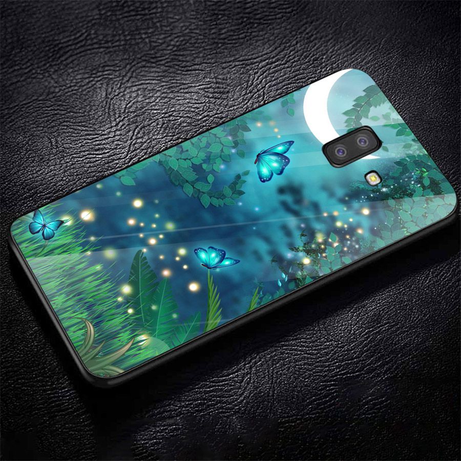 Ốp kính cường lực cho điện thoại Samsung Galaxy J8 - bướm đẹp MS BUOMD069