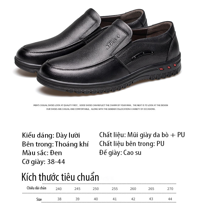 Giày da nam giày da bò nam giày nam giày cho bố giày trung niên cao cấp thời trang phong cách Hàn Quốc mã T26555 tặng kèm 1 chiếc vòng đeo tay gỗ quý ngẫu nhiên 7
