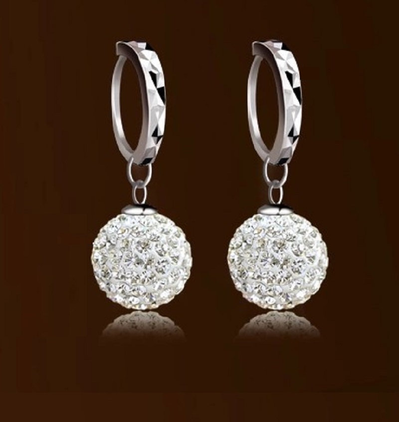 Bông tai nữ tòng teng siêu dễ thương đính đá zircon sang trọng, cườm giả ngọc 