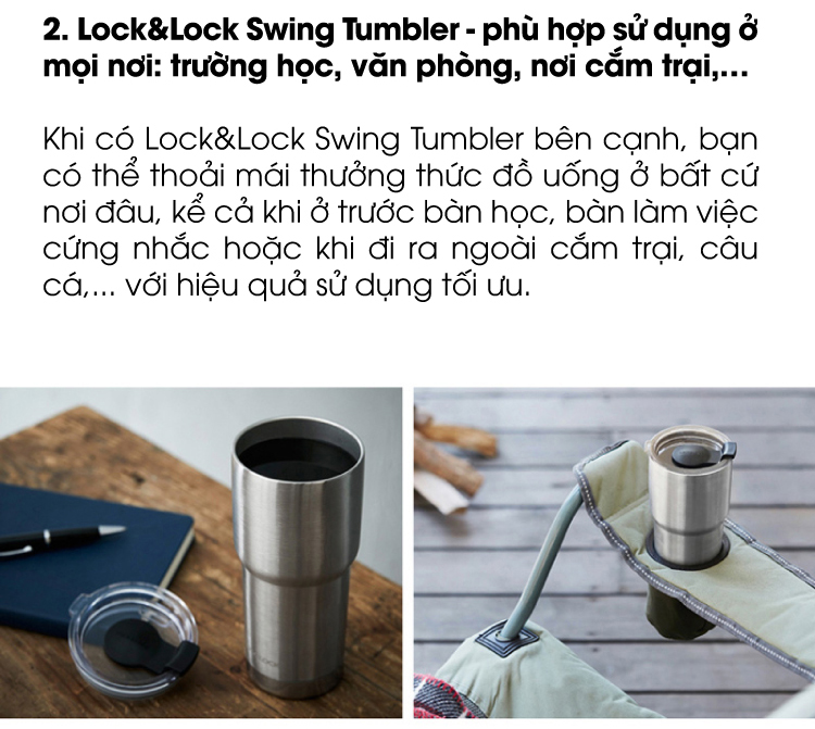 Bình Giữ Nhiệt Lock&Lock Swing Tumbler LHC4179BLK - 350ml - Đen