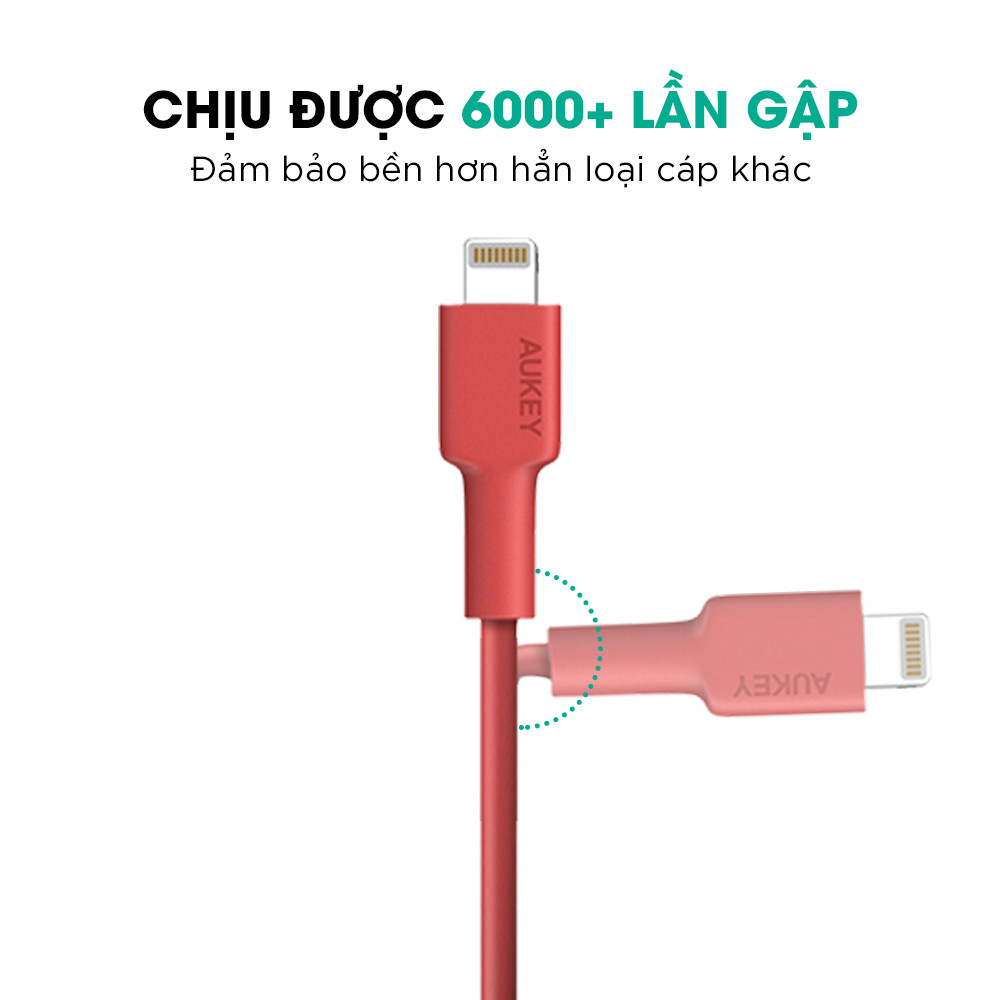 Dây Cáp SạcLightning Aukey CB-BAL1 MFI 1.2m - Hàng Chính Hãng Dây Cáp SạcLightning Aukey CB-BAL1 MFI 1.2m - Hàng Chính Hãng