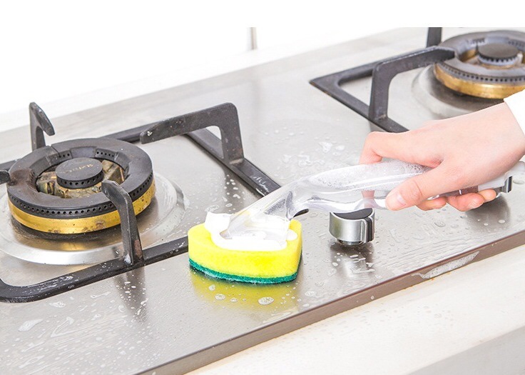 Cây rửa chén kèm bình đựng xà bông để rửa chén (giao màu ngẫu nhiên) - 27 x 10 x 9 cm