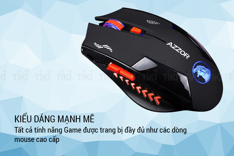 Chuột Chơi Game Không Dây Azzor Eagle 2400DPI 6 Phím - Hàng Nhập Khẩu