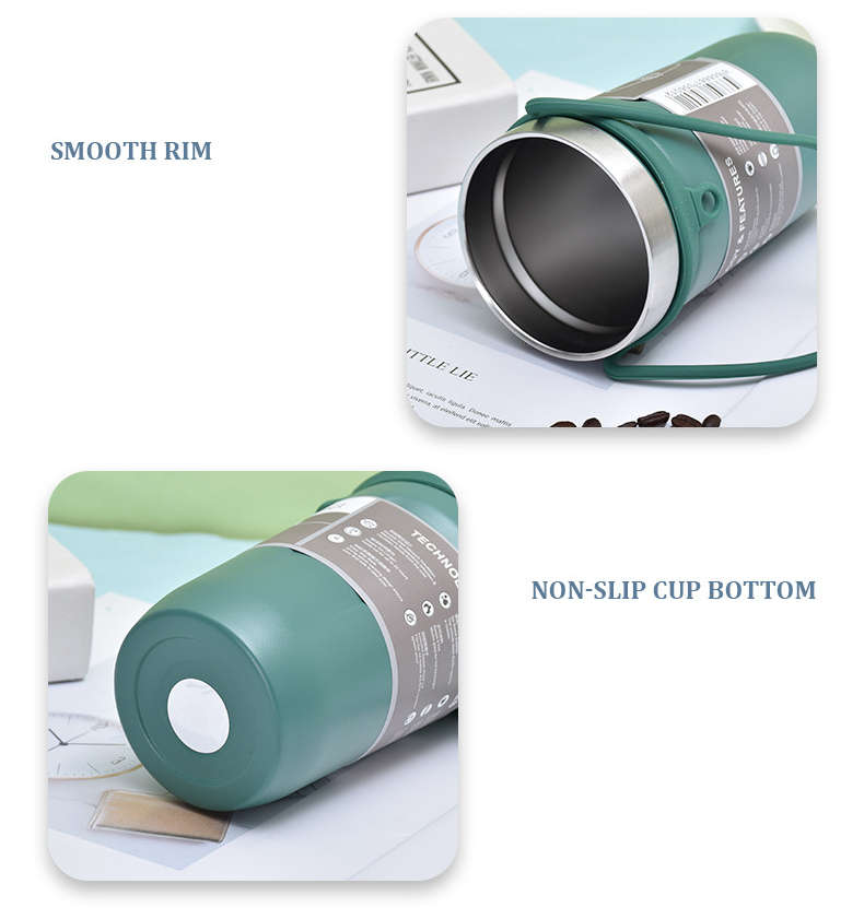 Ly  Giữ Nhiệt Inox 710ml CAO CẤP Mẫu Mới, Có Dây Cầm Bằng Silicon, Không Kèm Ống Hút, Sử Dụng Nút Uống Kiểu Đẩy - Hàng chính hãng