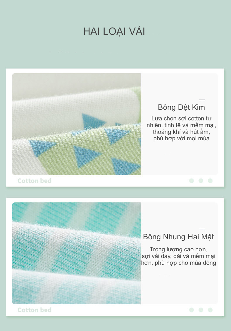 Bọc Nệm Chống Thấm Cho Bé - Vải Cotton Sợi Bông Dệt Kim, Nhiều Kích Cỡ 7