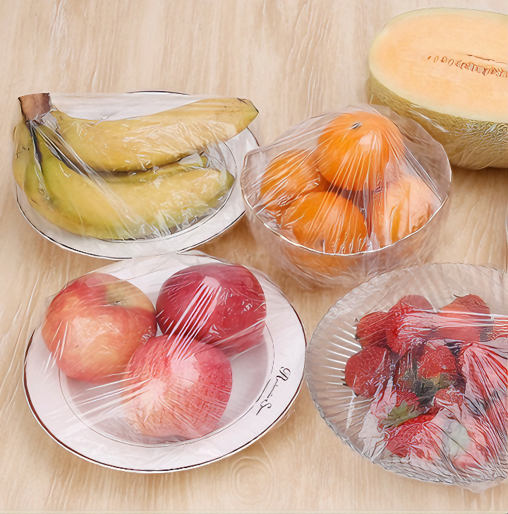 Set 100 màng bọc KG78 túi gấu bọc thực phẩm PE có chun bọc đồ ăn co giãn tái sử dụng - Hàng chính hãng