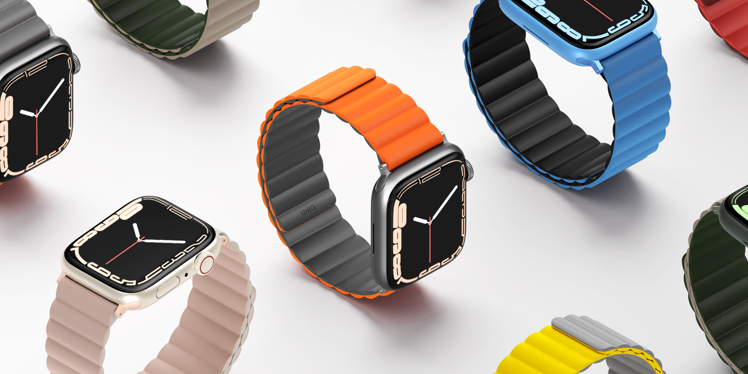 Dây đeo dành cho AppleWatch UNIQ Revix Reversible Magnetic Silicone (42/44/45/46/49mm) - Hàng chính hãng