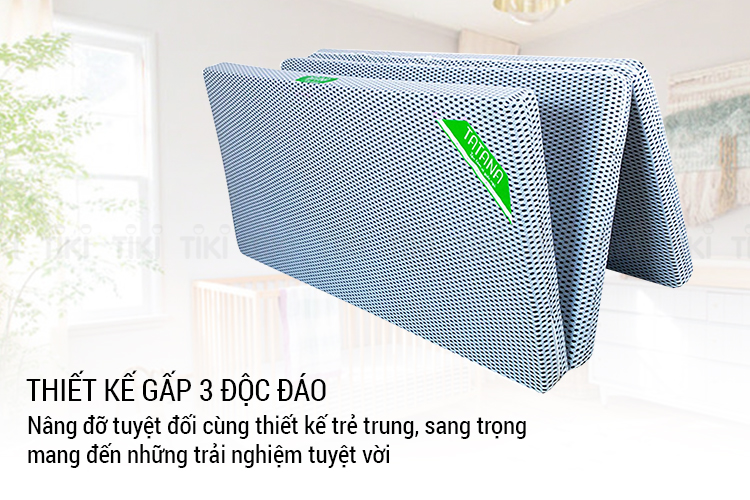 Nệm Cao Su Nhân Tạo TaTaNa Gấp 3