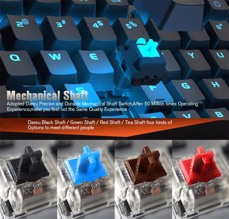 Bàn Phím Cơ Có Dây DareU EK815 Multi LED Color Fullsize - Hàng Chính Hãng