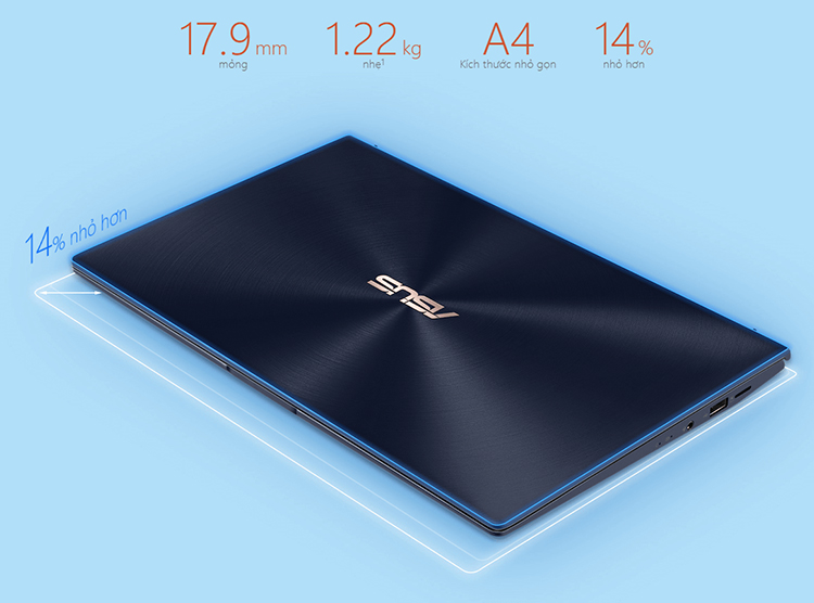 Laptop ASUS ZenBook UX334FLC-A4142T (Core i7-10510U/ 16GB LPDDR3 2133MHz/ 512GB SSD M.2 PCIE/ MX250 2GB/ 13.3 FHD IPS/ Win10) - Hàng Chính Hãng