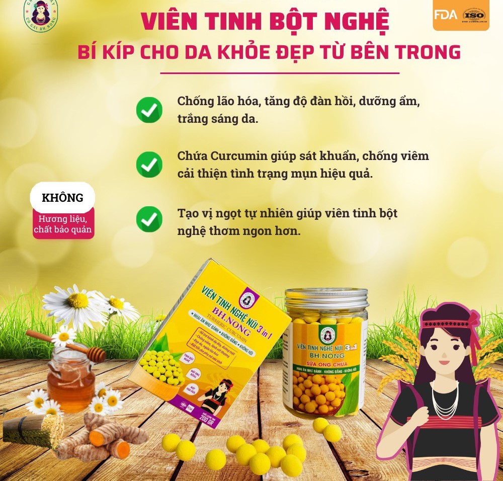 tinh bột nghệ dạng viên hộp 200g cô gái bh.nông 2