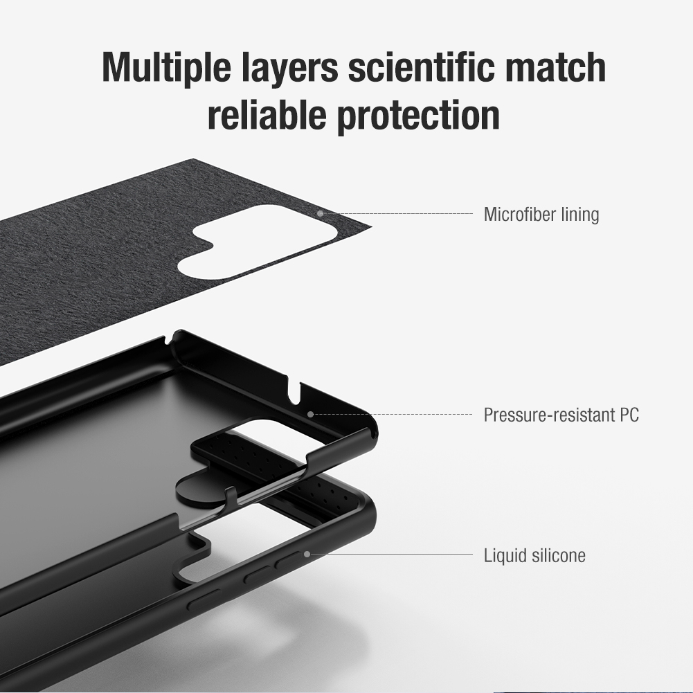 Ốp Lưng Nillkin CamShield Silky Silicone cho Samsung Galaxy S22 Ultra - Hàng Nhập Khẩu