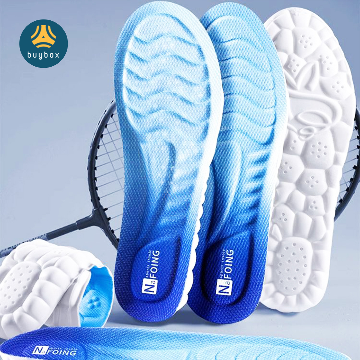 Lót giày nam nữ êm chân chất liệu vải mesh cấu trúc vòm nâng đỡ lòng bàn chân, massage các huyệt đạo - buybox - BBPK364