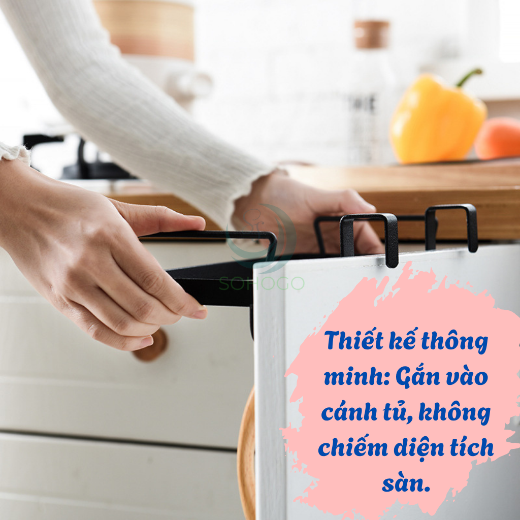 Giá Treo Túi Rác Đa Năng Gắn Cửa Tủ Bếp -Móc Treo Túi Rác Tiện Lợi Cho Nhà Bếp -Giá Đỡ Túi Rác Gọn Gàng Treo Cửa Tủ