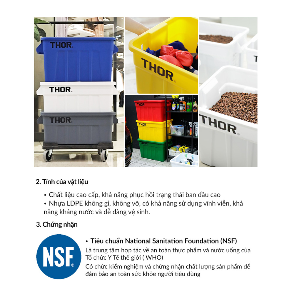 Thùng nhựa  đa năng chịu lực THOR 75L thương hiệu TRUST 3012  (Kèm nắp)  phân phối bởi Cobi Home.
