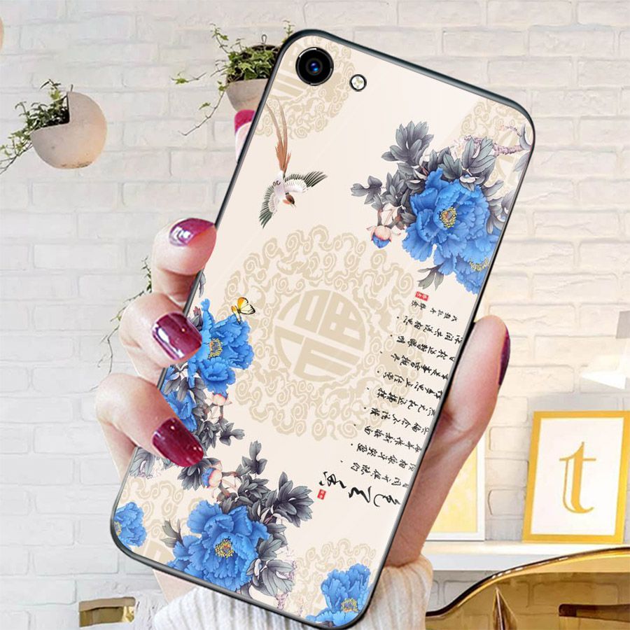 Ốp điện thoại kính cường lực cho máy Oppo F1S/A59 - mẫu đơn MS MAUDON029