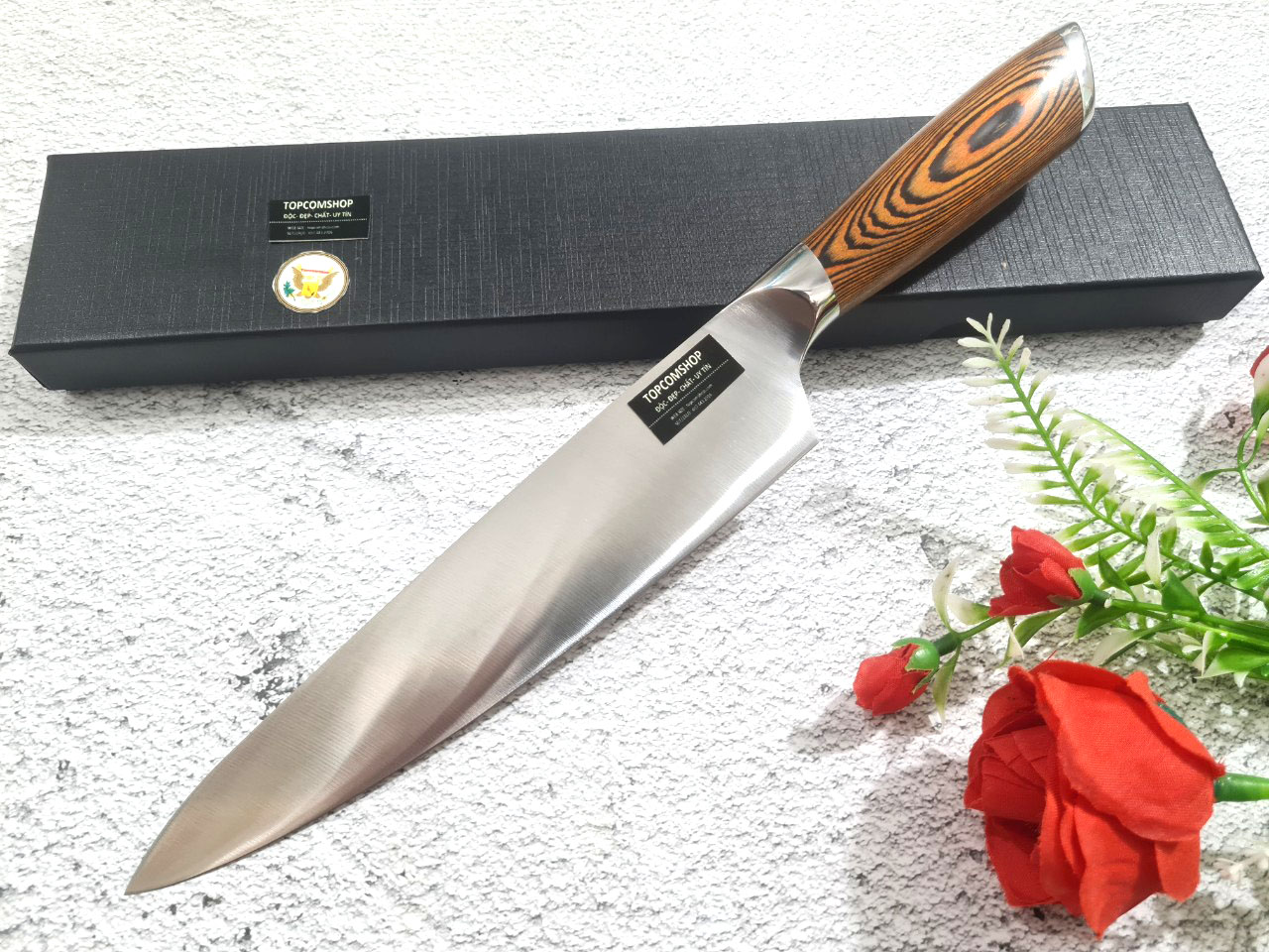 DAO BẾP SASHIMI -DAO BẾP NHẬT THÉP DAMASCUS MÃ DT114