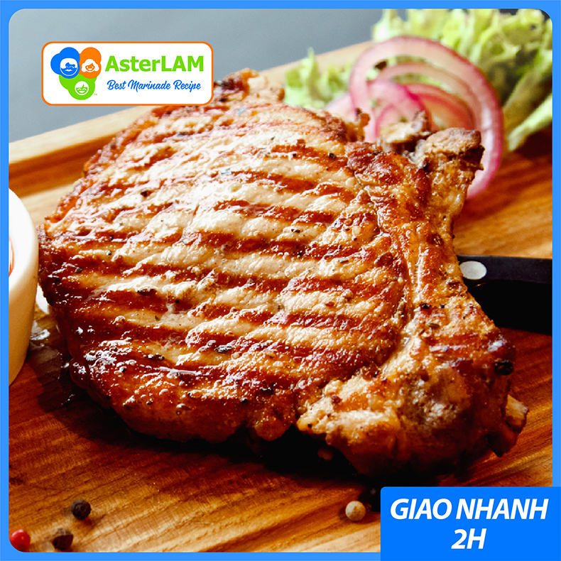 sườn cốt lết nướng asterlam 200g (grilled pork steak) 1