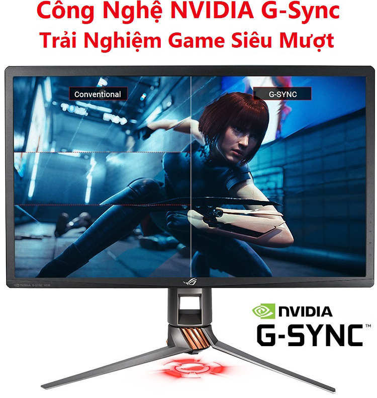 Màn Hình Gaming Asus ROG Swift PG27UQ 27 inch 4K UHD (3840 x 2160) 1ms MPRT 144Hz G-Sync HDR IPS - Hàng Chính Hãng