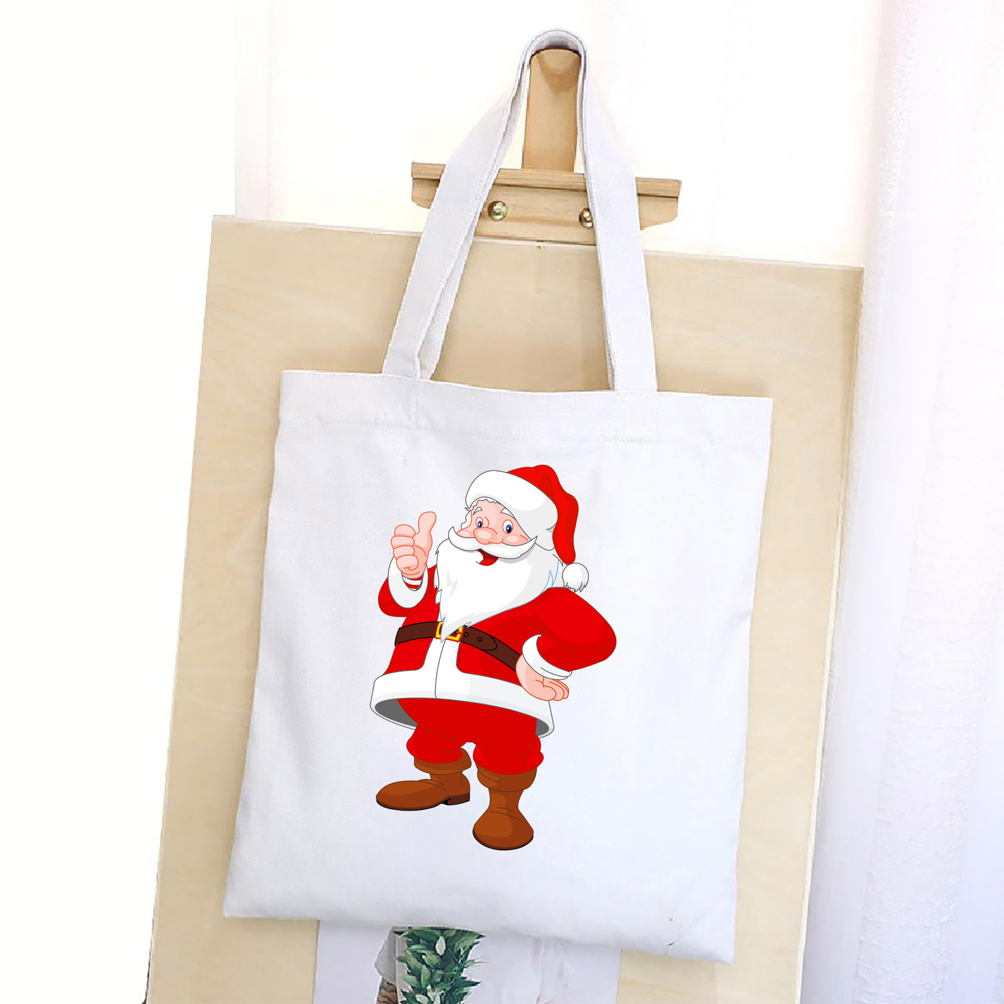 Túi Vải Đeo Vai Tote Bag In Hình Ông Già Noel - Mã003-3600X4800
