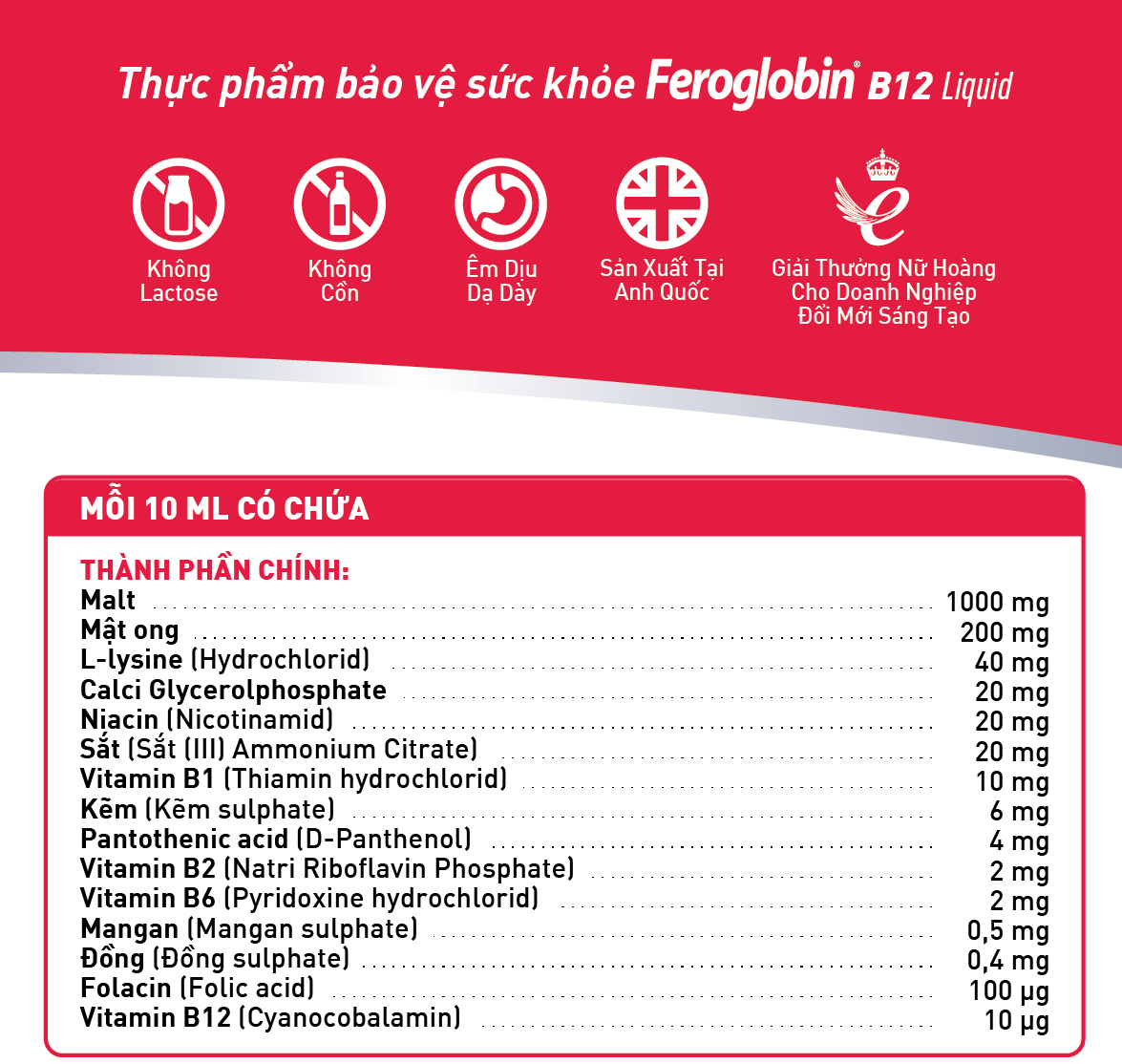 Thực phẩm bảo vệ sức khỏe FEROGLOBIN B12 Liquid- Hỗ trợ tăng tạo máu, hỗ trợ nâng cao sức đề kháng - HÀNG CHÍNH HÃNG - CÓ TEM CHÍNH HÃNG - Chai 200 ml - KÈM QUÀ TẶNG 5