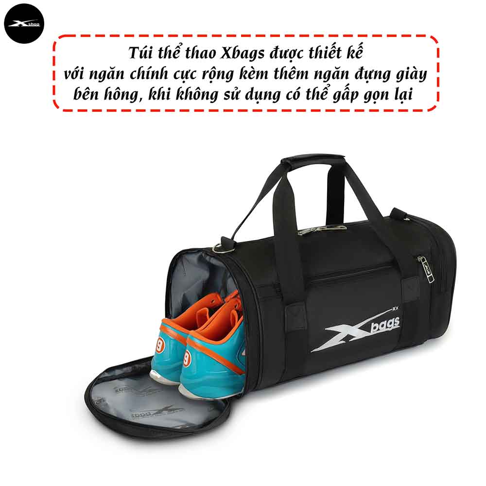 Túi Thể Thao Xbags XB 6001 - Túi Trống Tập Gym Đựng Đồ Đa Năng, Có Ngăn Để Giày Riêng, Vải Chống Nước Cao Cấp