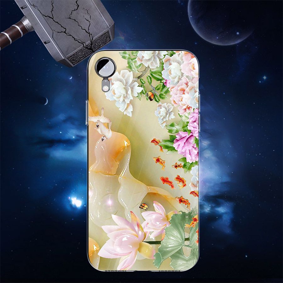 Ốp điện thoại kính cường lực cho máy iPhone XR - ngọc hoa MS NGHOA013
