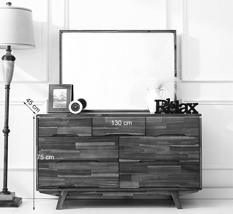 Tủ Ngăn Kéo 3+4 Coco Gỗ Tràm (Không Gương) IBIE BSK34COC