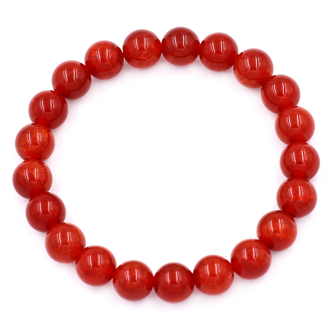 Chuỗi đeo tay Đá Vân Rồng Đỏ size 8 ly 21 hạt - hợp mệnh Hỏa, mệnh Thổ