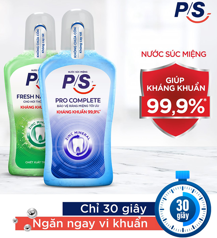 Combo 2 Chai Nước Súc Miệng P/S Fresh Naturals 500ml