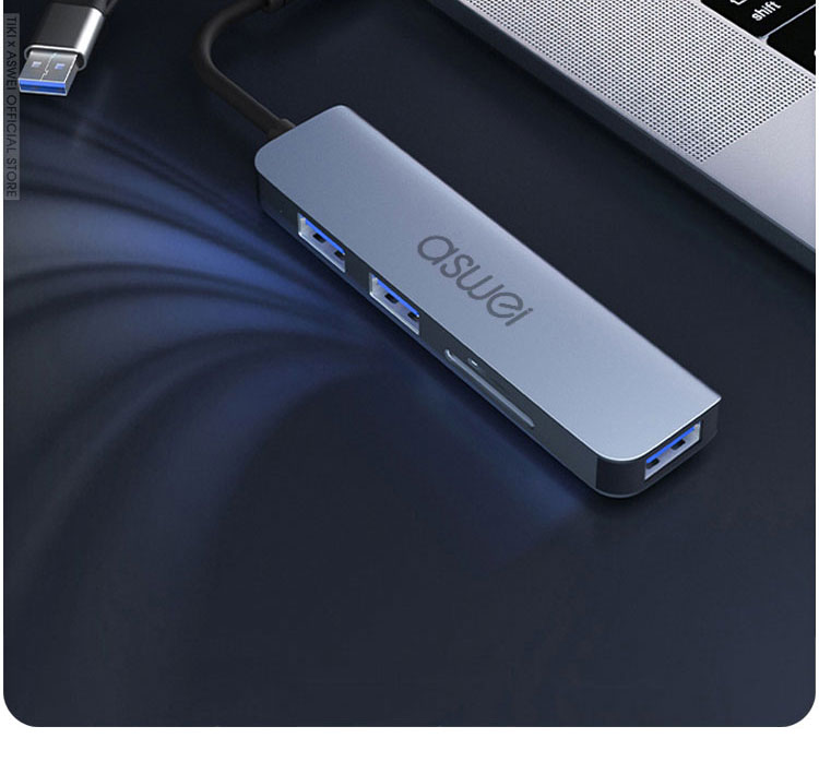 chia usb, hub chuyển đổi usb type c aswei