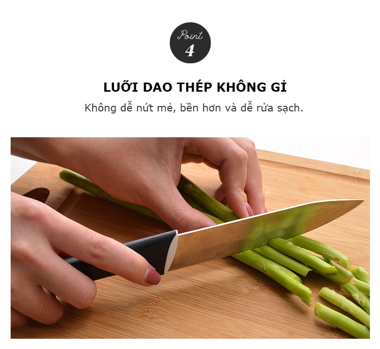 Bộ Dao Có Nắp Đậy Thép Không Gỉ Lock & Lock Cookplus CKK502