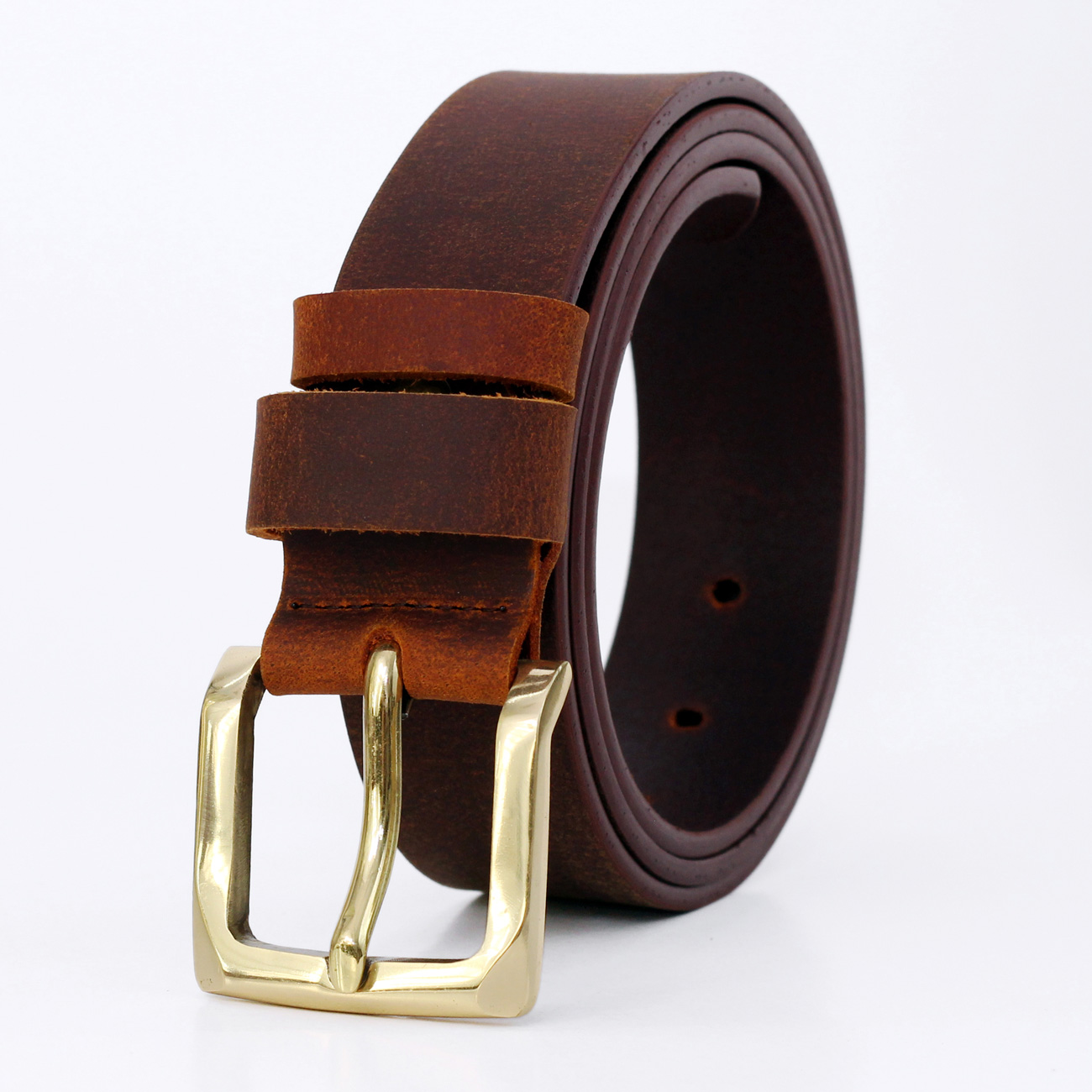 Thắt lưng nam da bò sáp khóa đồng  AT Leather S4K-03