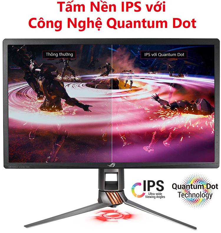 Màn Hình Gaming Asus ROG Swift PG27UQ 27 inch 4K UHD (3840 x 2160) 1ms MPRT 144Hz G-Sync HDR IPS - Hàng Chính Hãng