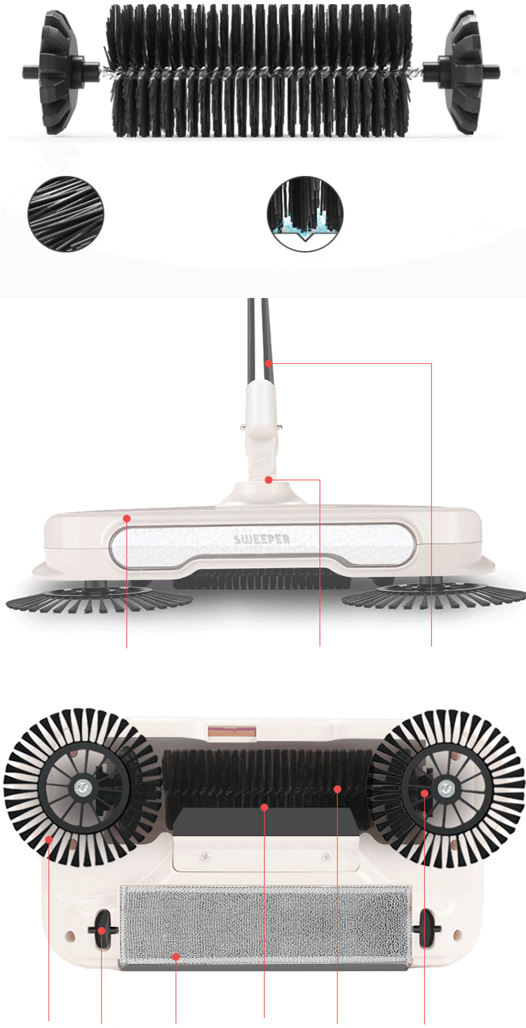 Happy Cat (KLM) Sweeper Hand Push Broom Set Set Sweeping Two-in-one Broom Broom Soft Hair Sweeping Hair E4 Happy Cat (KLM) Sweeper Hand Push Broom Set Set Sweeping Two-in-one Broom Broom Soft Hair Sweeping Hair E4