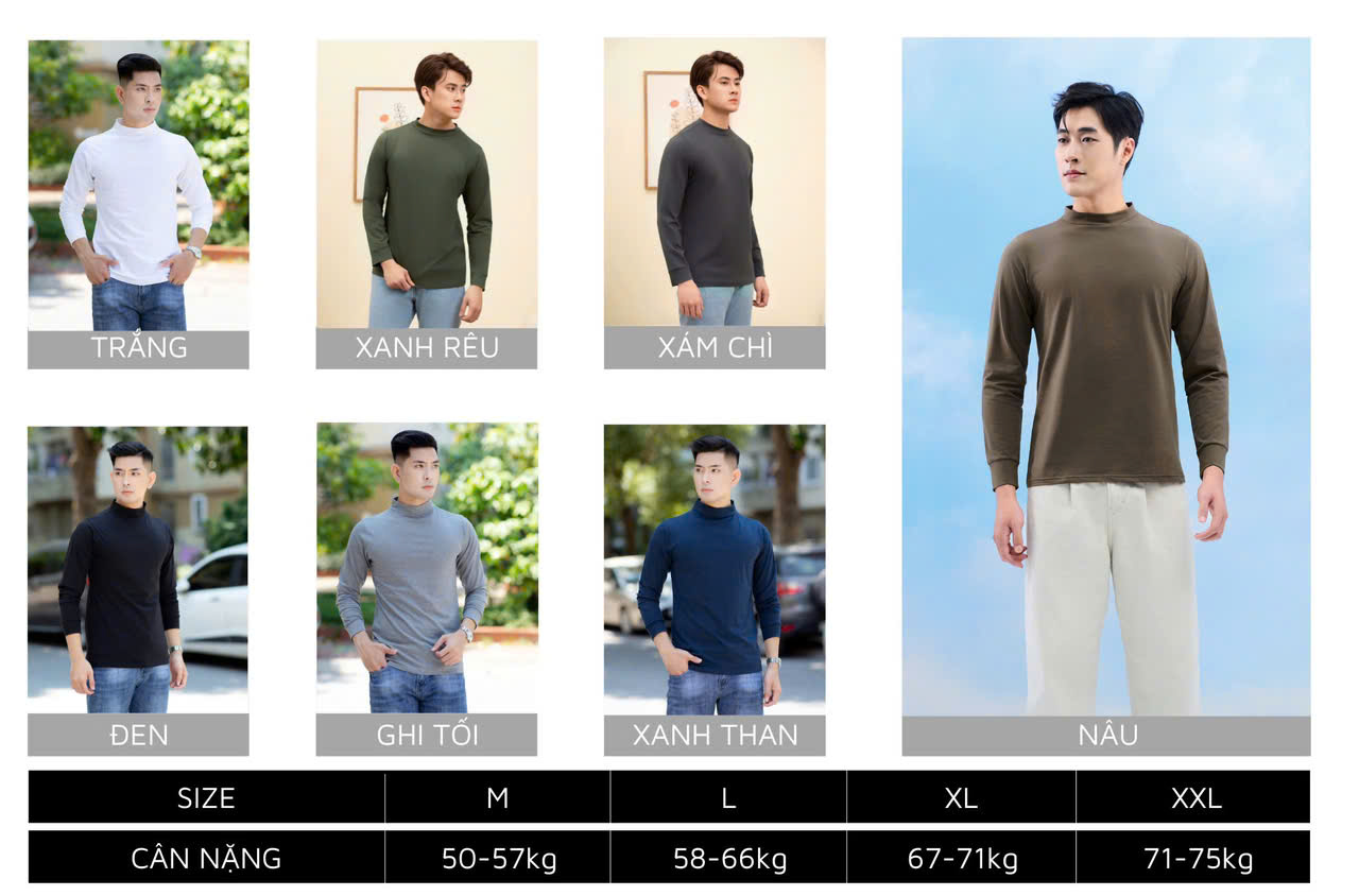 Áo Giữ Nhiệt Cổ Cao Cho Nam Laroma | Giữ Ấm - Vải Thơm - Nano Bạc - Co Dãn