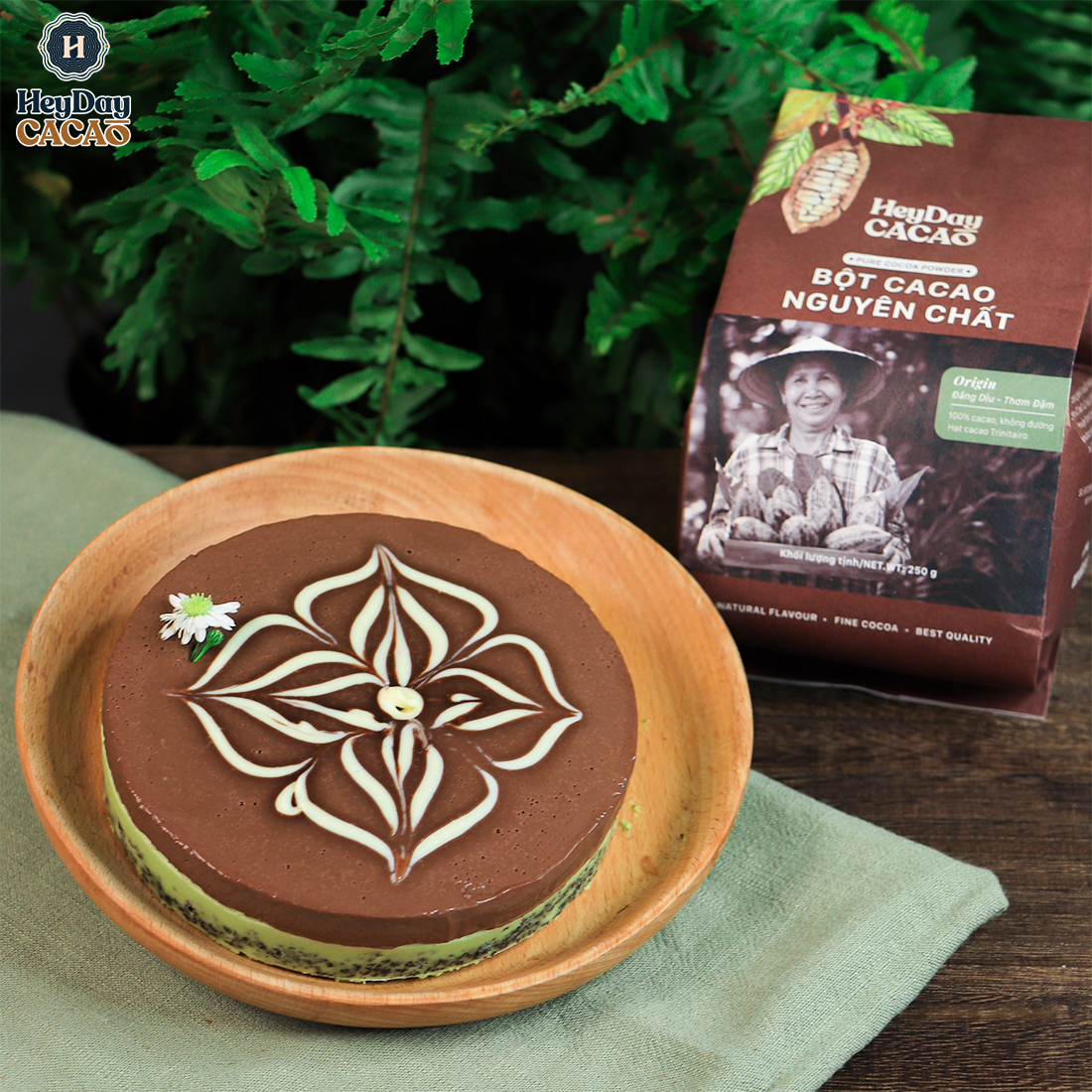 Bột cacao nguyên chất 100% Việt Nam - Dòng Origin thượng hạng túi giấy 500g - Heyday Cacao