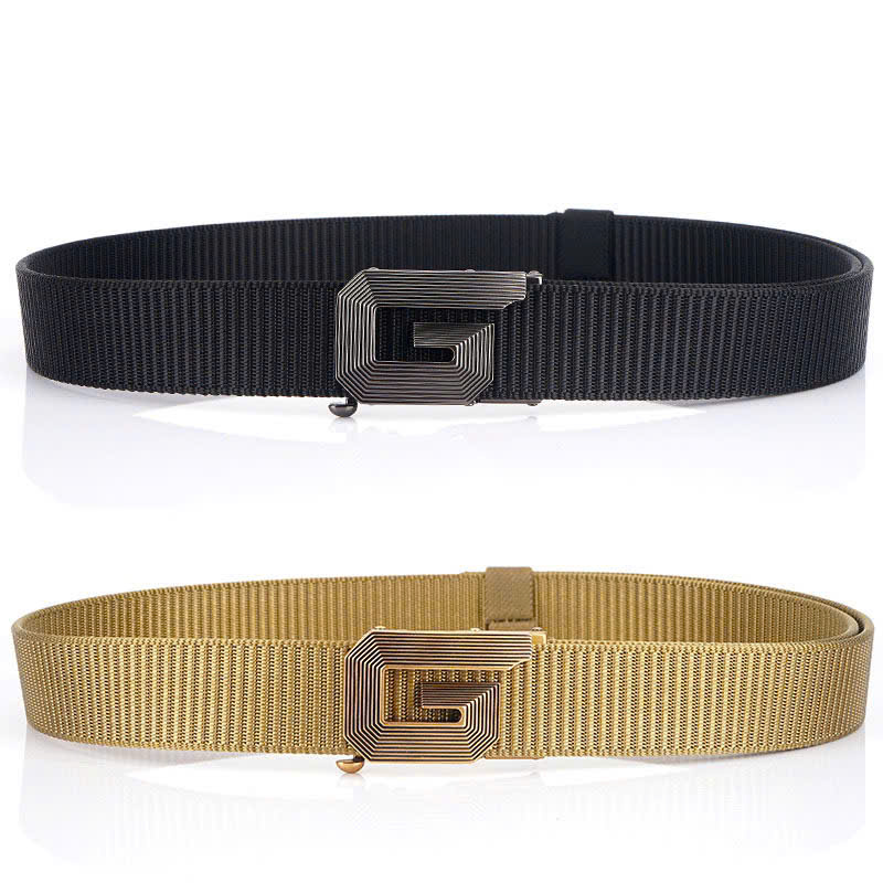 Thắt lưng nam dây dù cao cấp khóa tự động đúc đặc thiết kế nam tính - Mặt thiết kế lịch lãm TKV08