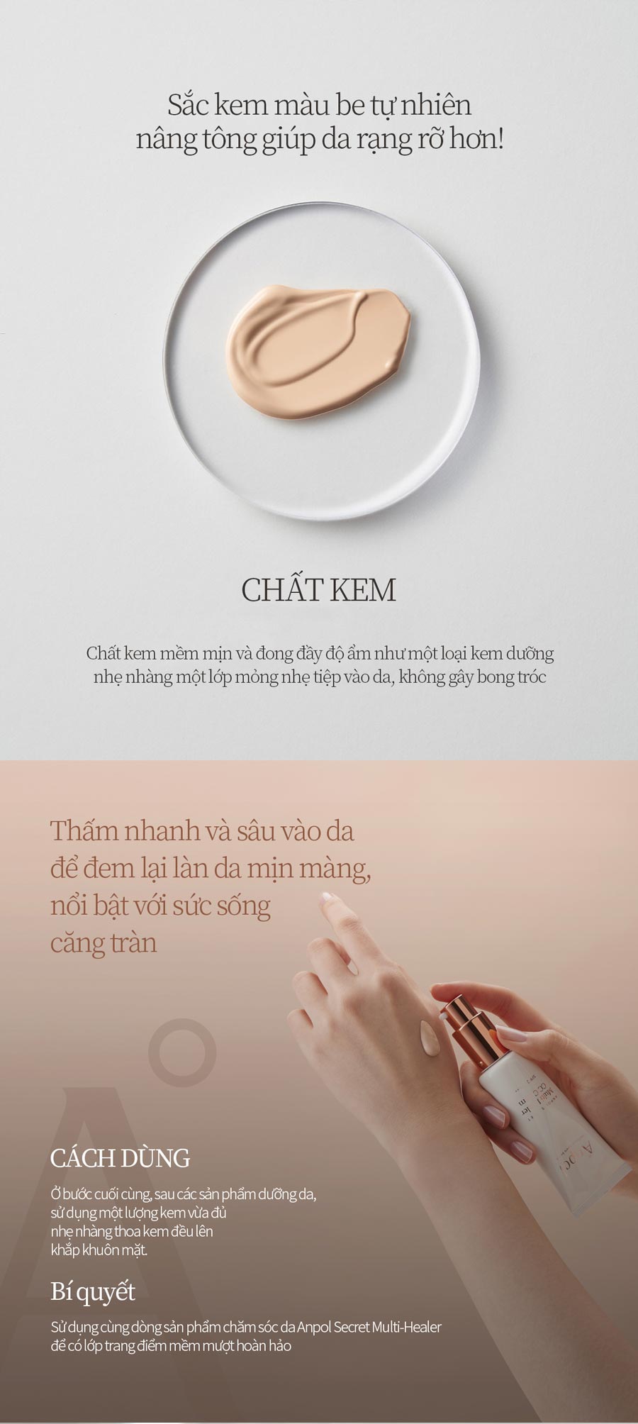 kem nền chống nắng cc cream anpol secret 4