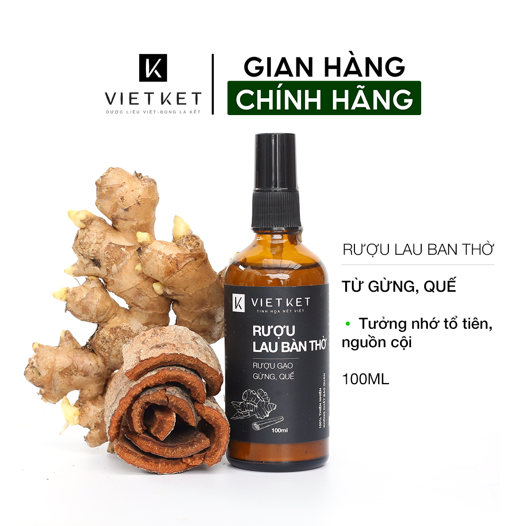 Rượu Lau Bàn Thờ VIETKET 100ml - Giúp làm ấm bàn thờ gia tiên